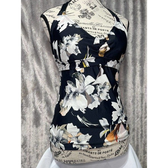 Athleta Swimsuit Top Tankini Floral‎ Print Women's Size 32D/DD - Picture 1 of 5